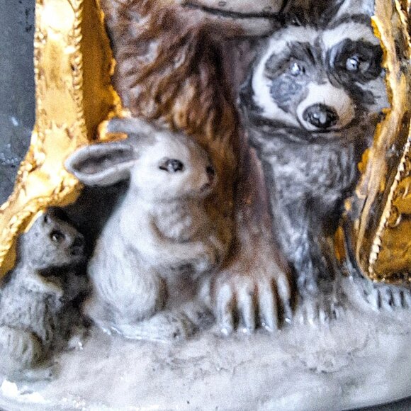 Vintage Hand Painted Signed Old World Santa Wild Animals From Provincial Mold - Picture 11 of 11